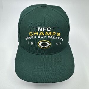 Vintage Green Bay Packers 1997 NFC Champions Snapback Hat Cap Wool Blend